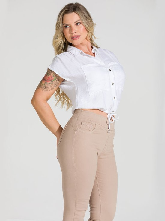 Calça Feminina Jeans Cigarrete Jogging Lycra