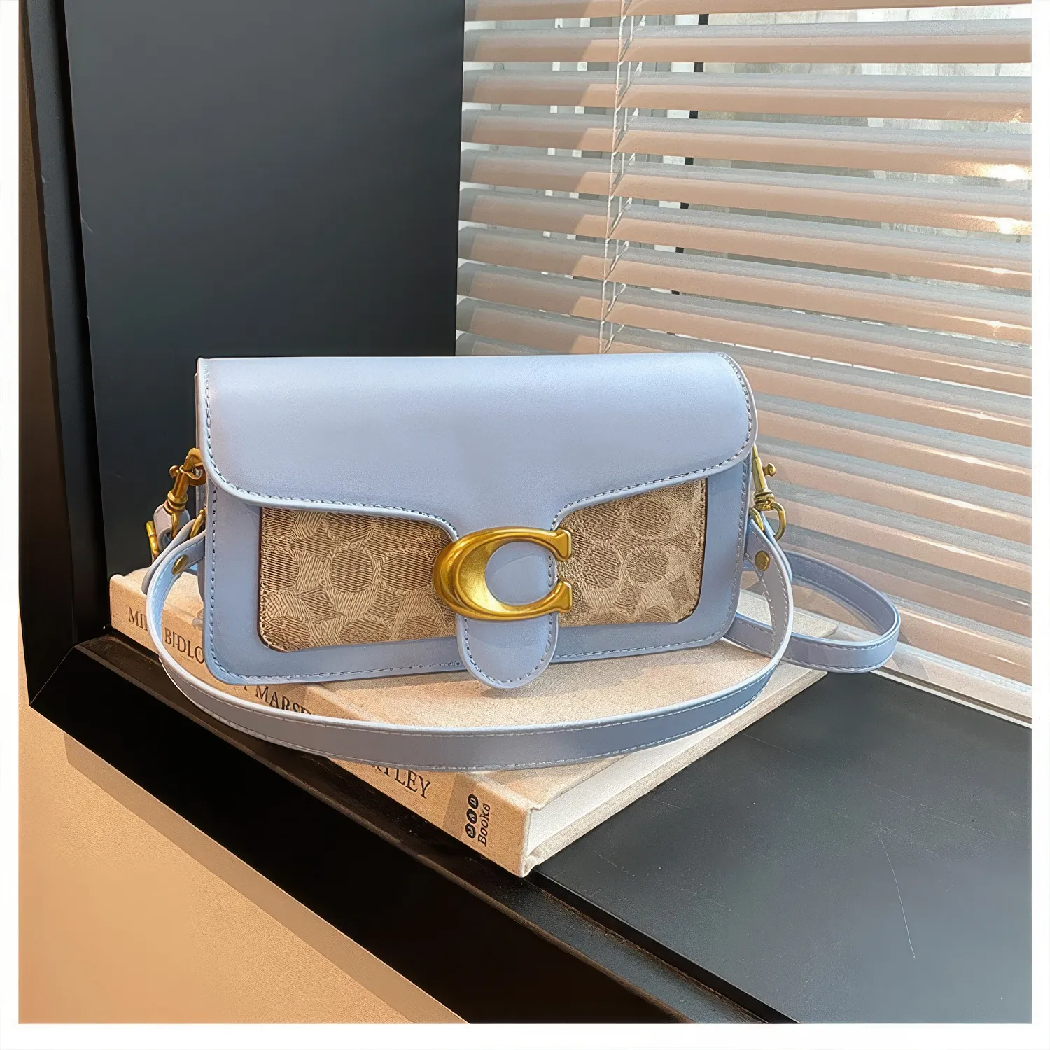 Bolsa Tabby Shoulder 26 Coach – Azul Monograma