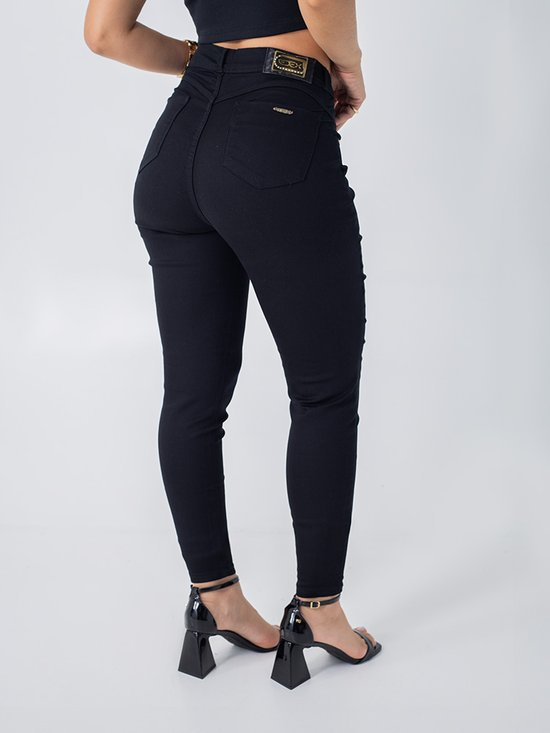 Calça Feminina Jeans Cigarrete Pesponto (Não Desbota)