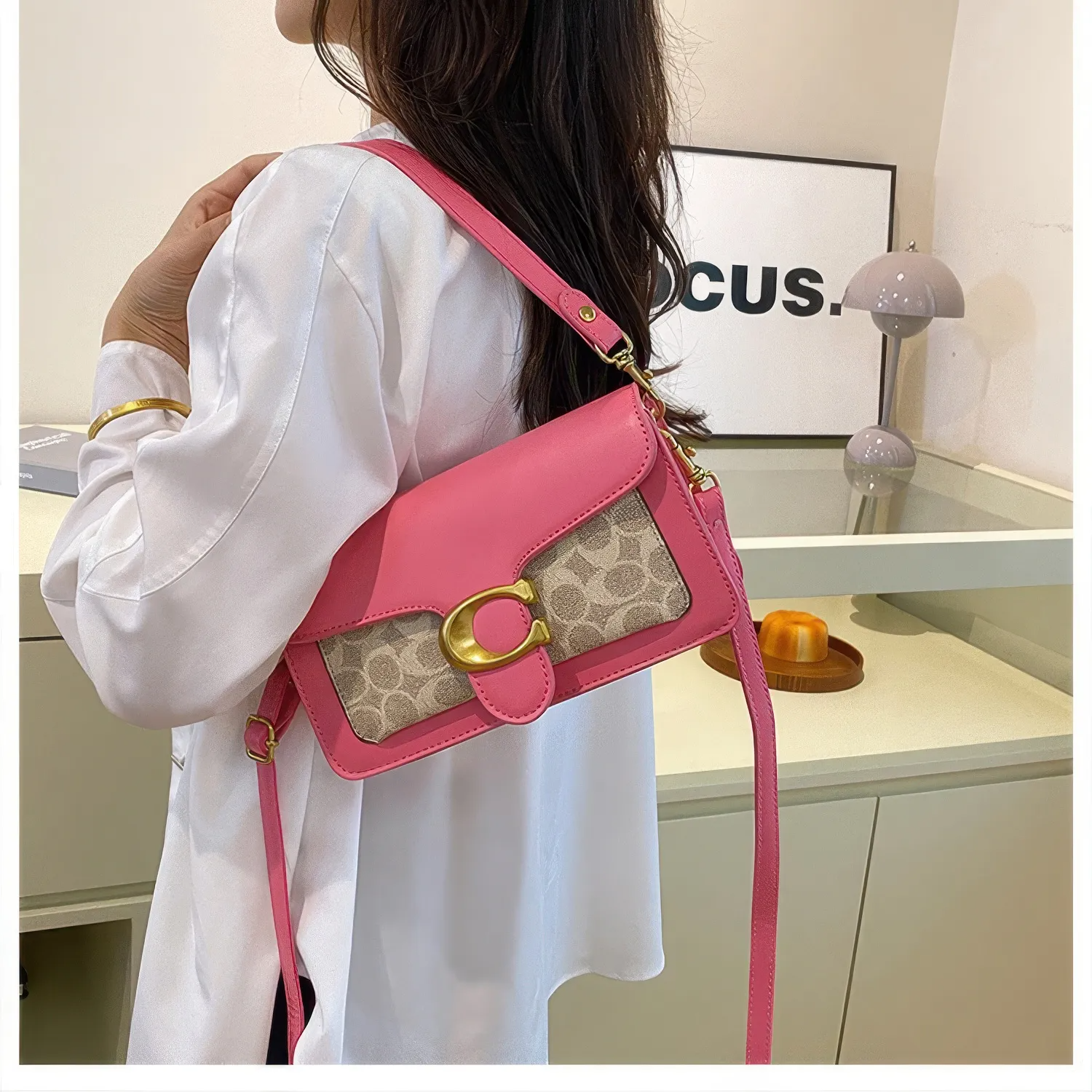 Bolsa Tabby Shoulder 26 Coach – Rosa Monograma