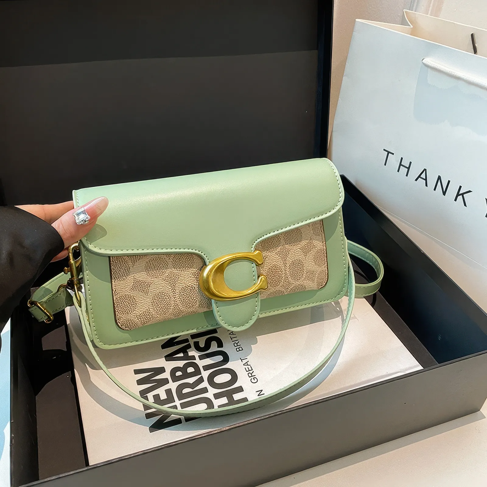 Bolsa Tabby Shoulder 26 Coach – Verde Monograma