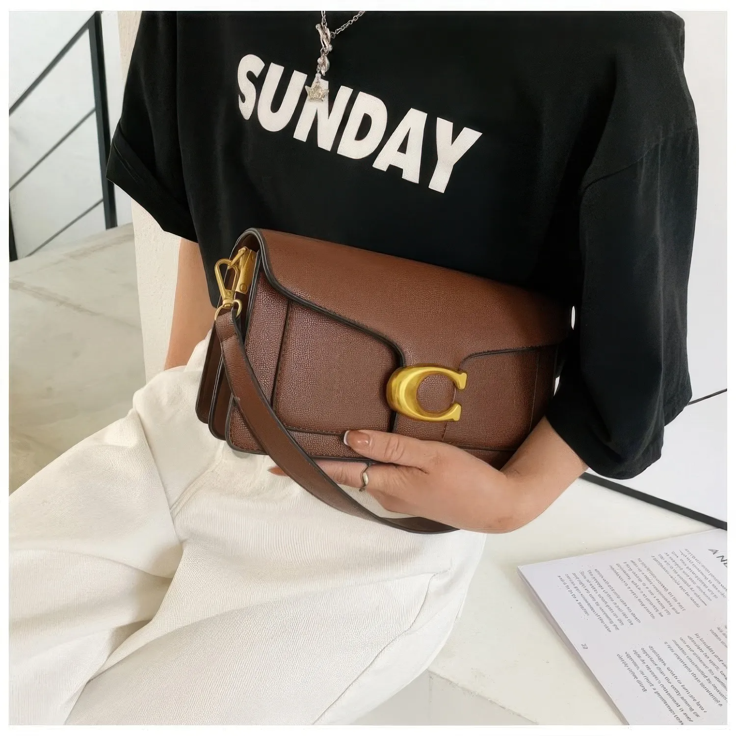 Bolsa Tabby Shoulder 26 Coach – Marrom