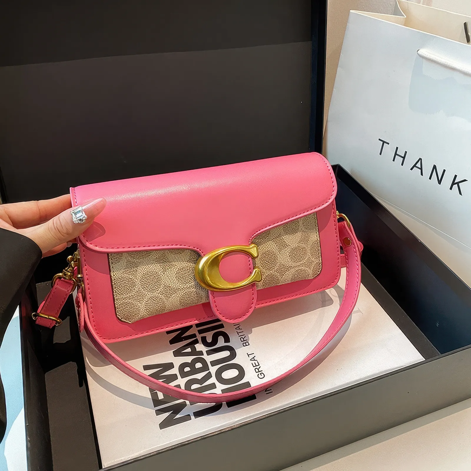 Bolsa Tabby Shoulder 26 Coach – Rosa Monograma
