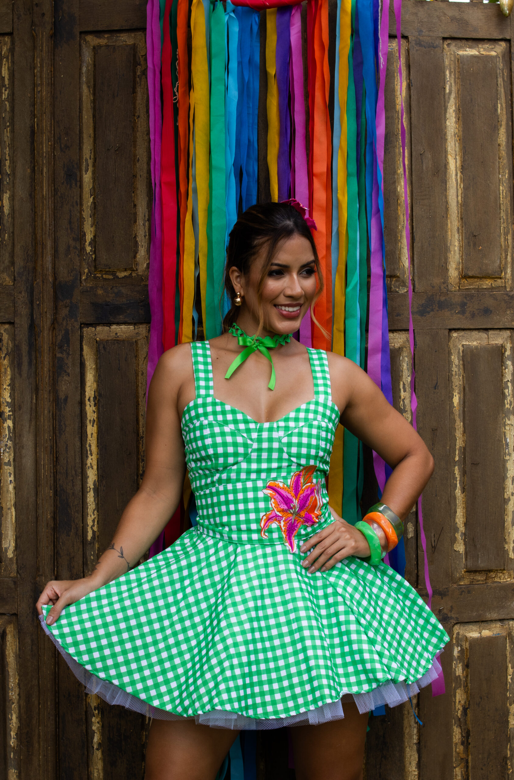 Vestido Junino Xadrez