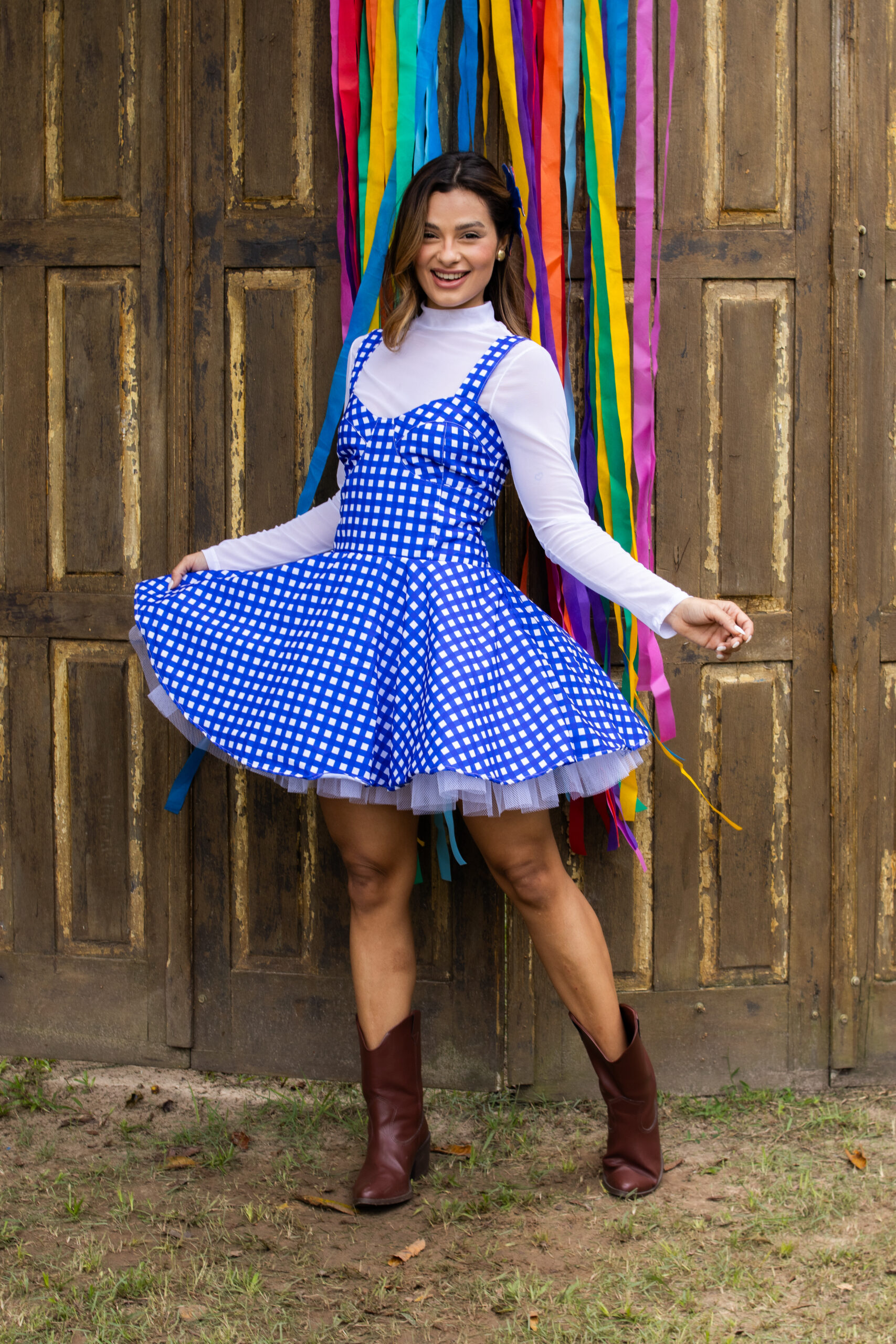 Vestido Junino Xadrez