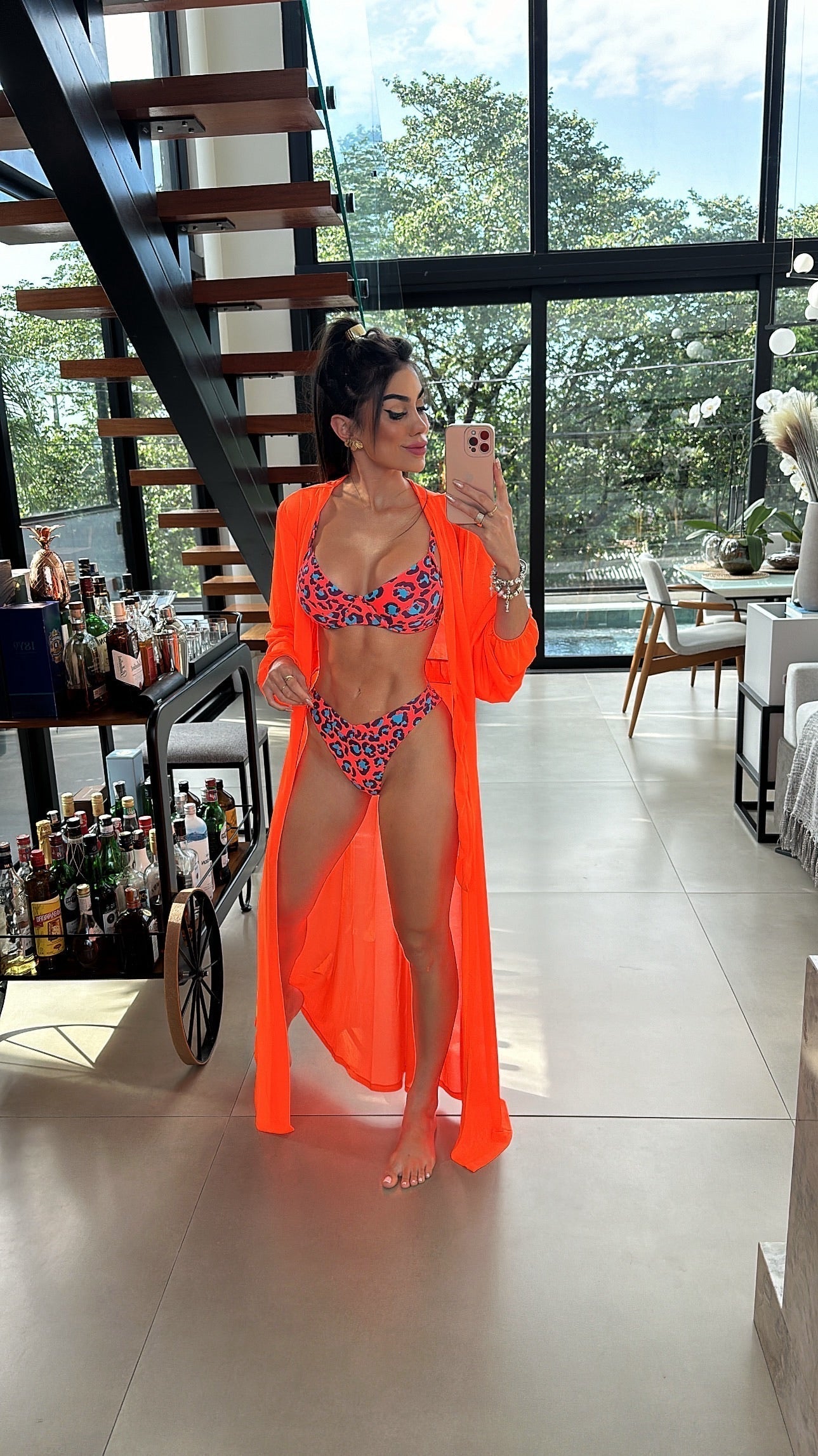 Biquini Marry Animal Print Orange/Tiffany