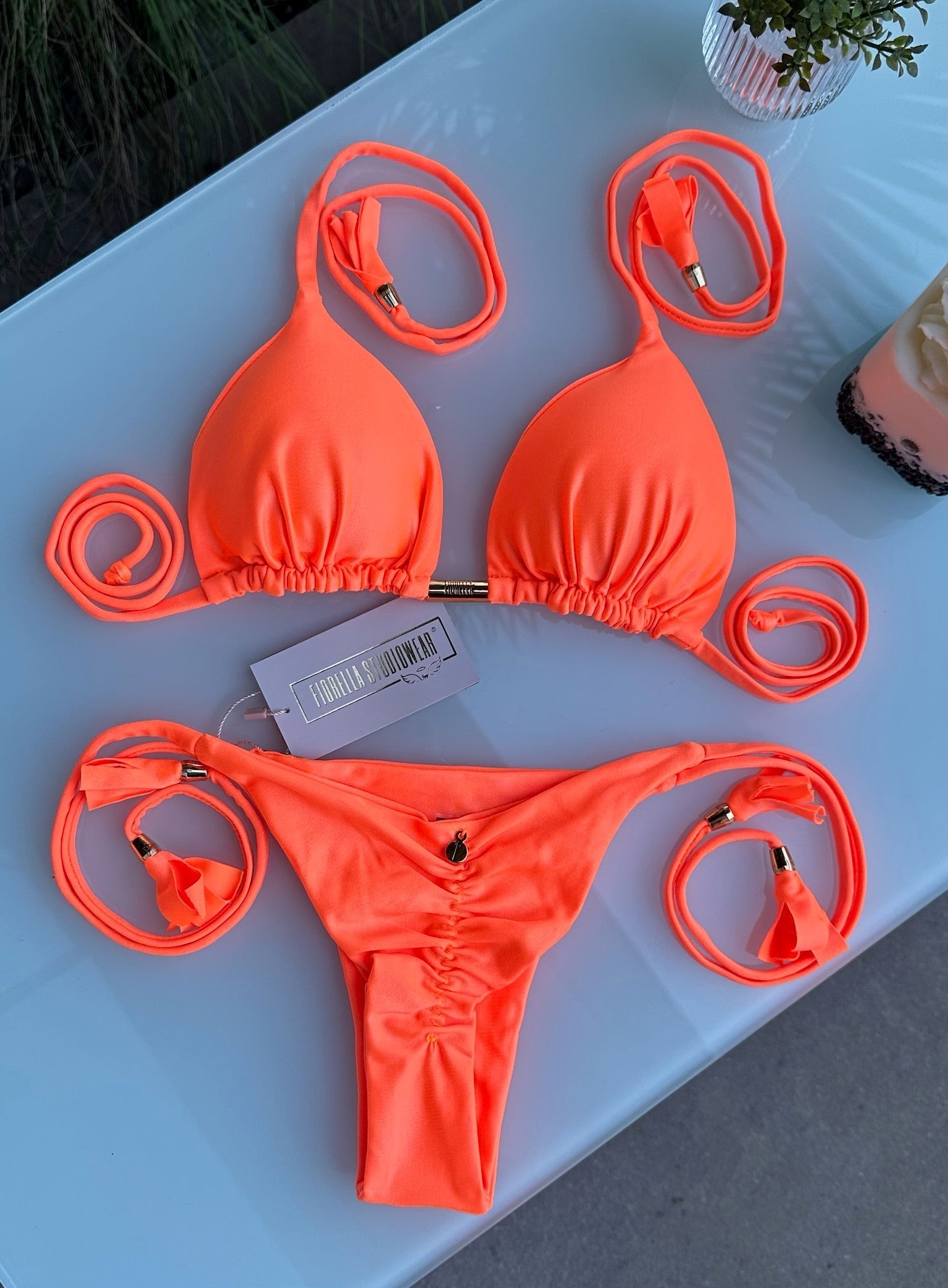 Biquini Elloah Glow Laranja Neon