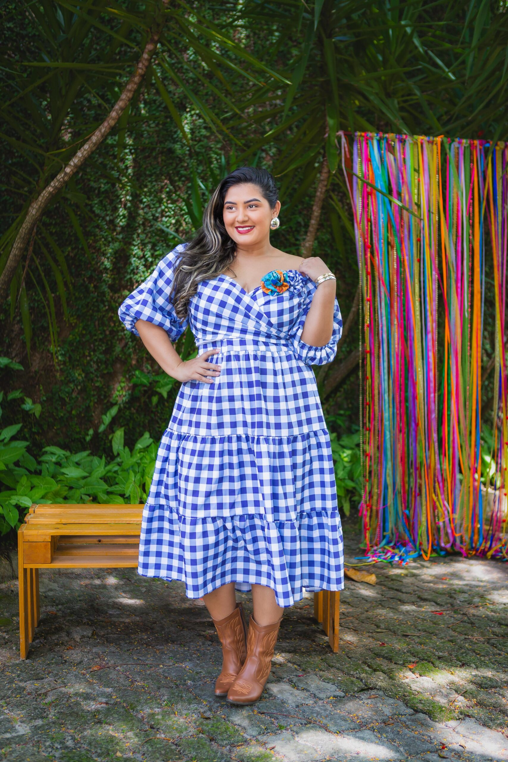 Vestido Junino Xadrez