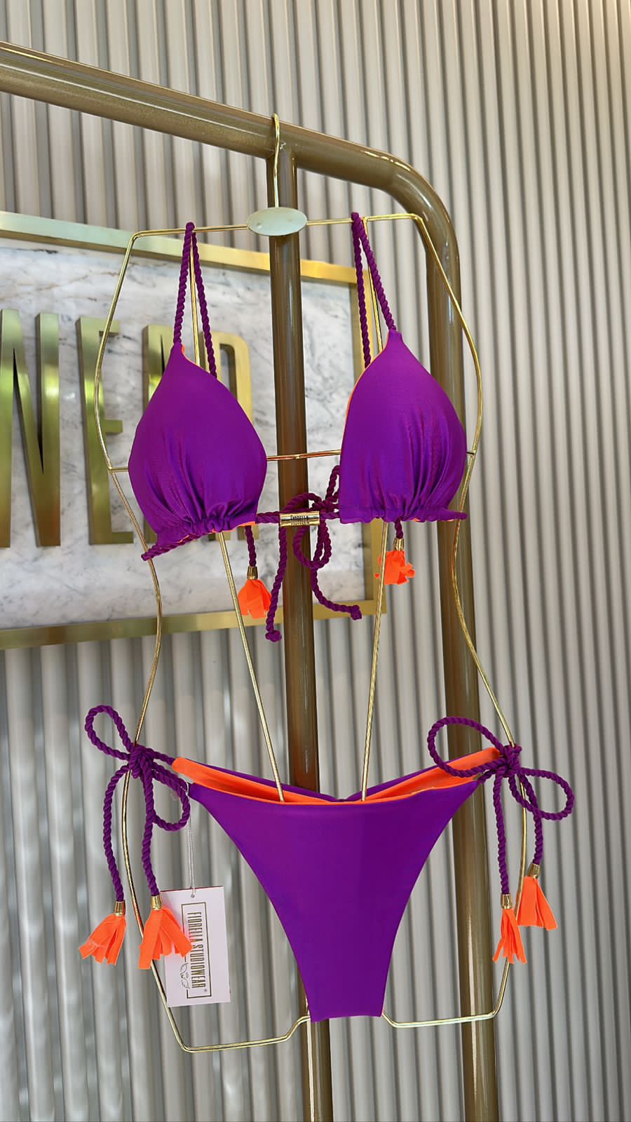 Biquini Geovanella Glow Purple/Laranja Neon