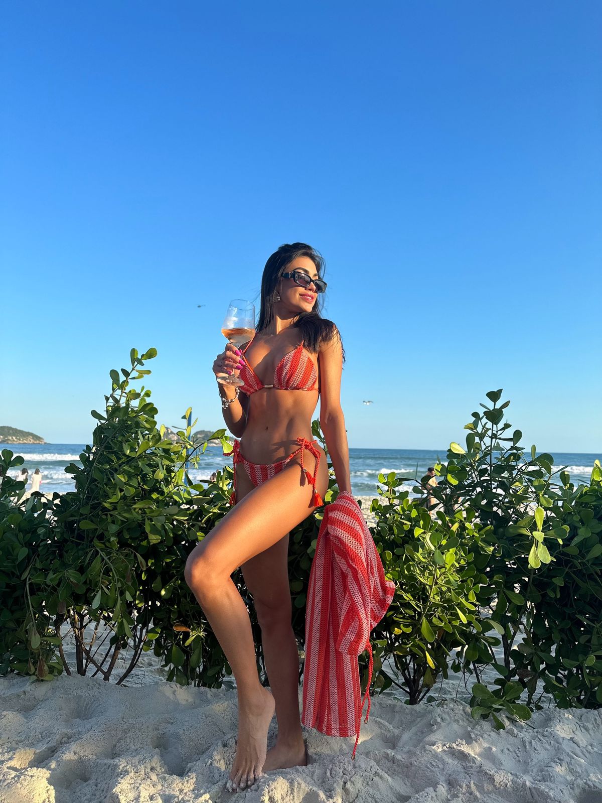 Biquini Geovanella Crochê Laranja/Branco