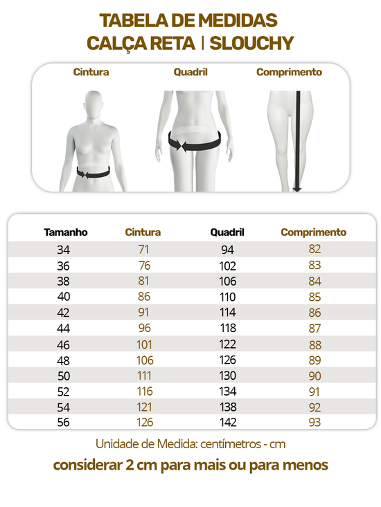 Calça Feminina de Alfaiataria Reta Cintura Alta