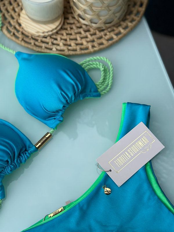 Biquíni Camélia Glow Azul Capri/Verde