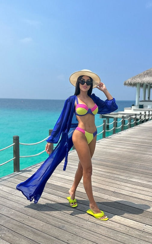 Biquini Zahra Lurex Rosa/Amarelo/Roxo
