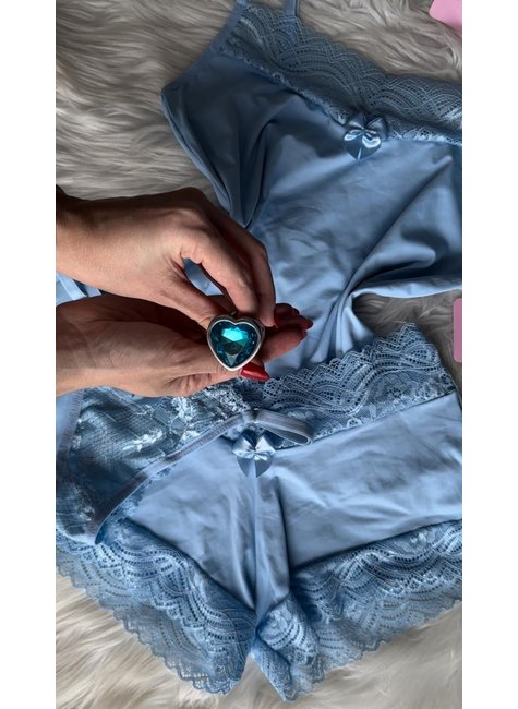 KIT Baby Doll + Calcinha + Plug - Azul Frozen