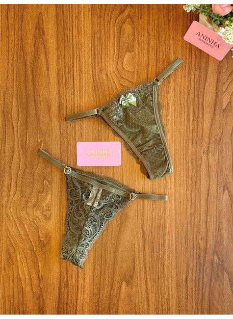 Kit Baby Doll Winter Color Verde Militar + 2 Calcinhas de Brinde