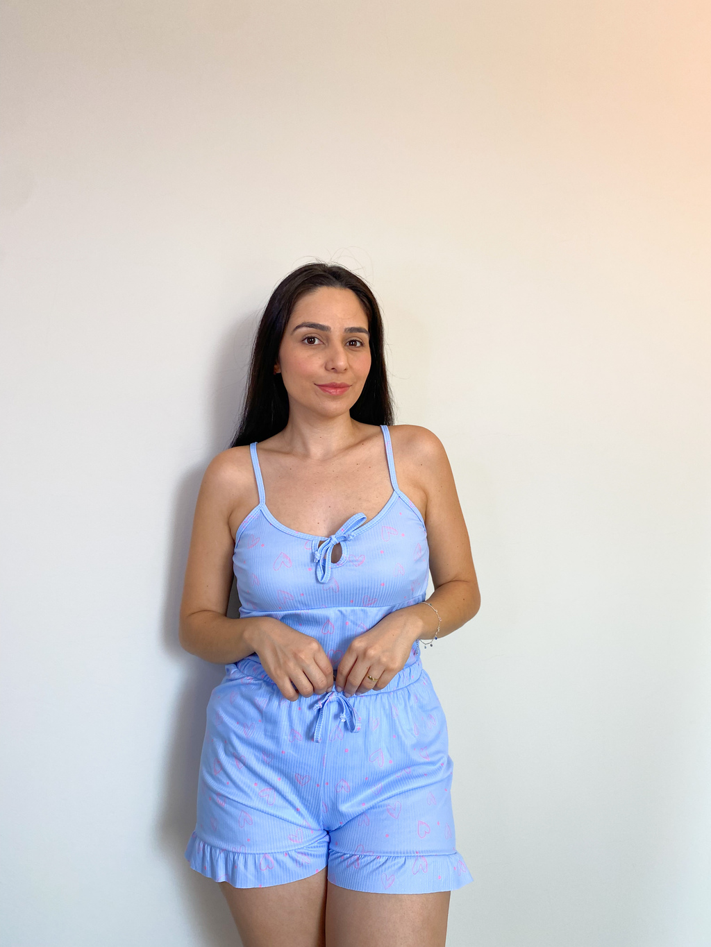 Conjunto Pijama Giuliana, em tecido canelado (2 Peças)