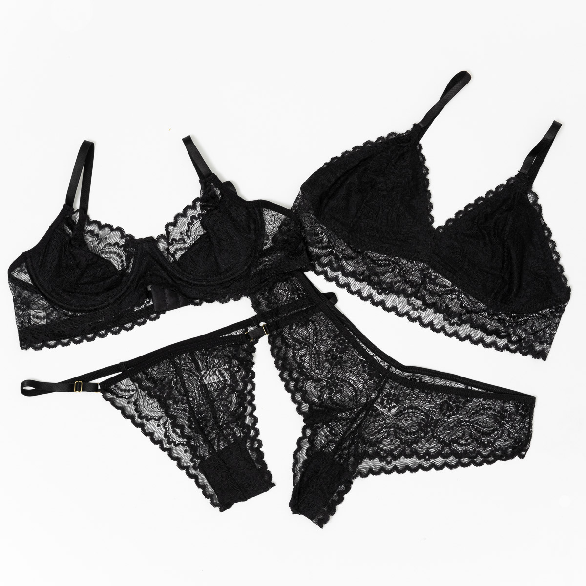Kit 2 Conjuntos de Lingerie em Renda