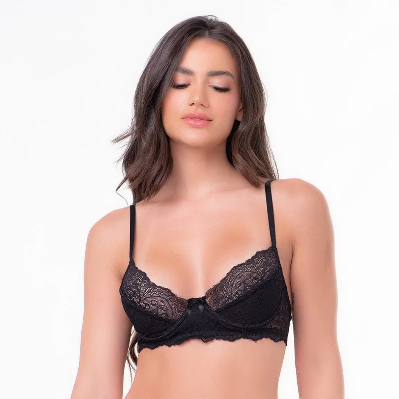 Kit com 2 Sutiãs Meia Taça Sem Bojo em Renda
