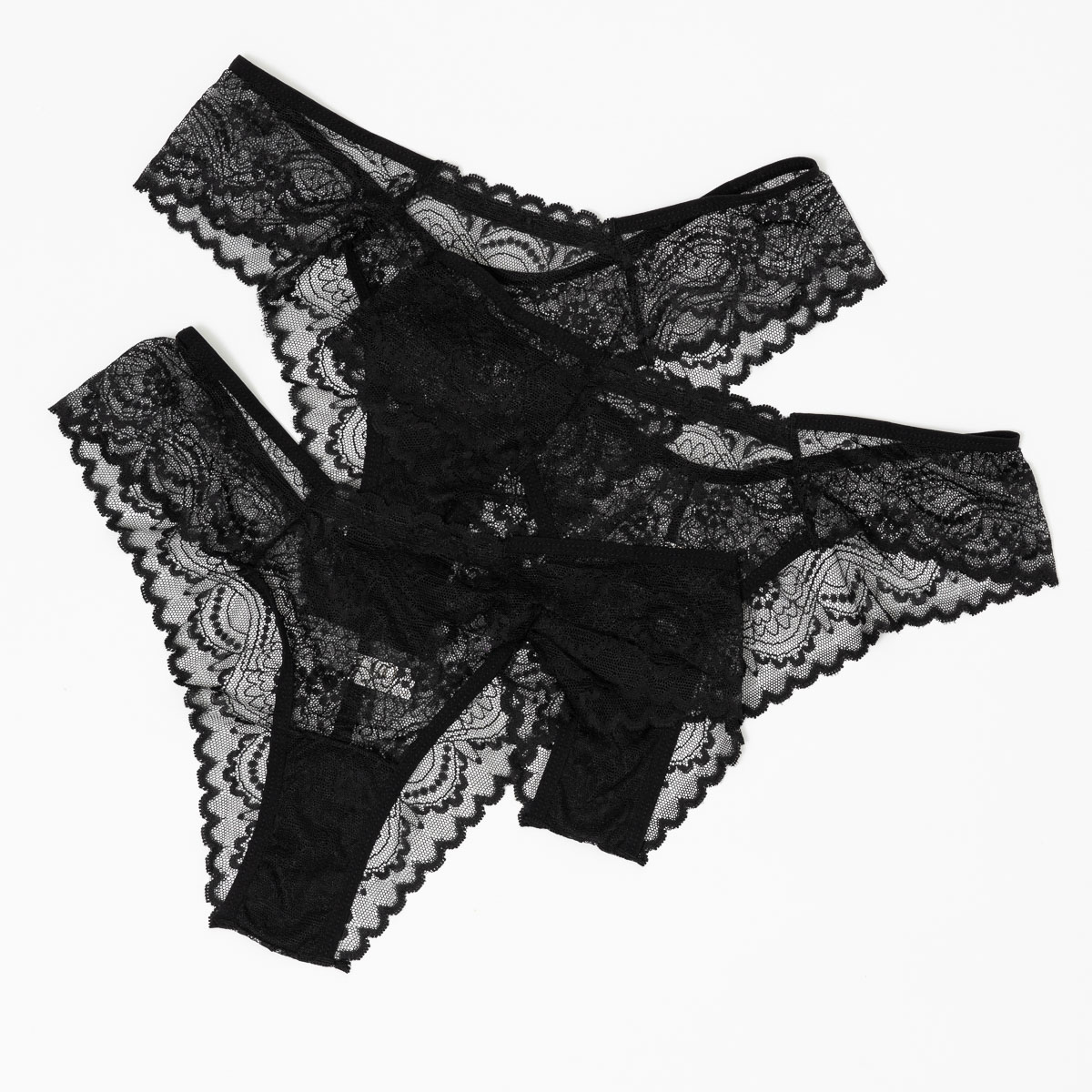 Kit com 3 Calcinhas Conforto em Renda