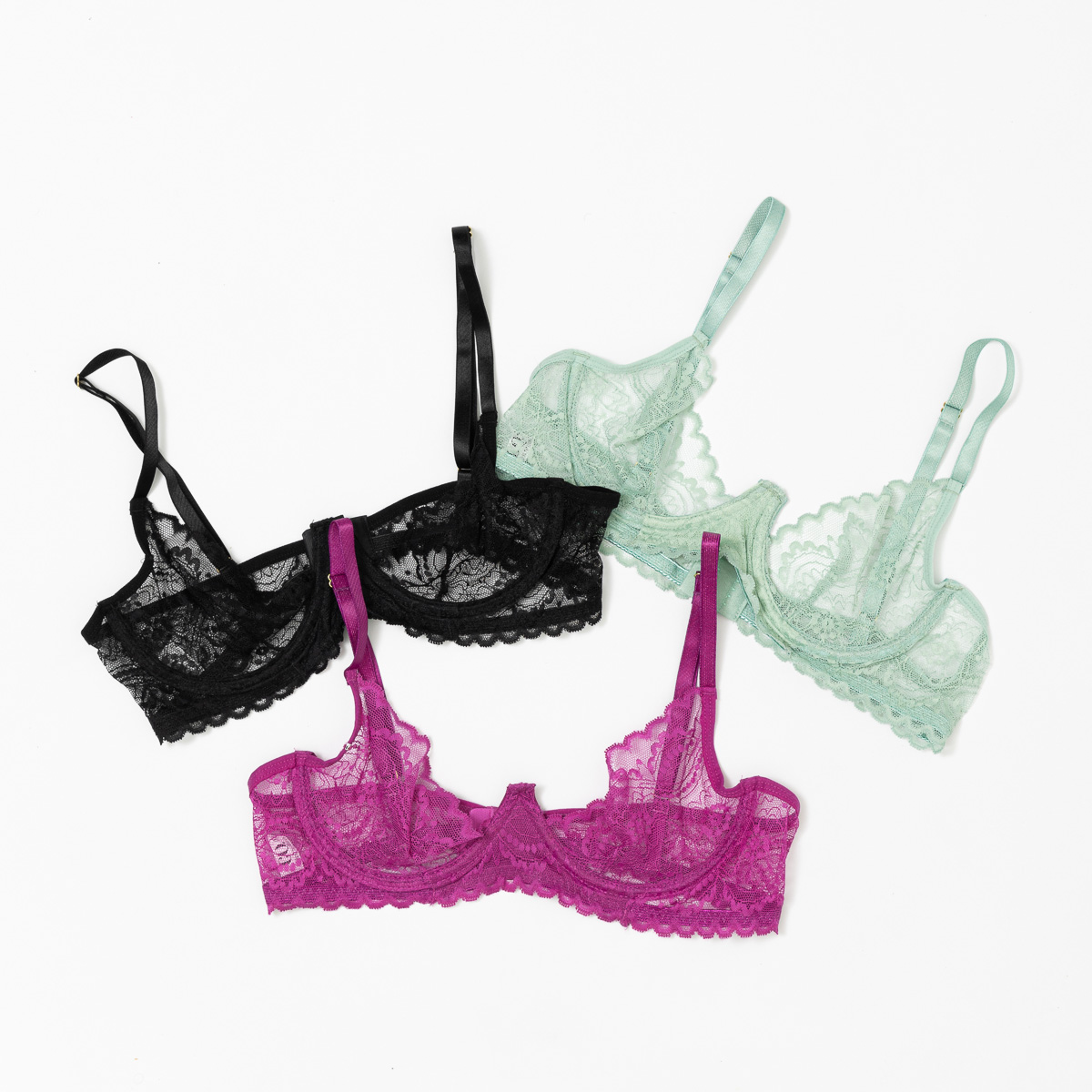 Kit Com 3 Sutiãs Decote Charme Color