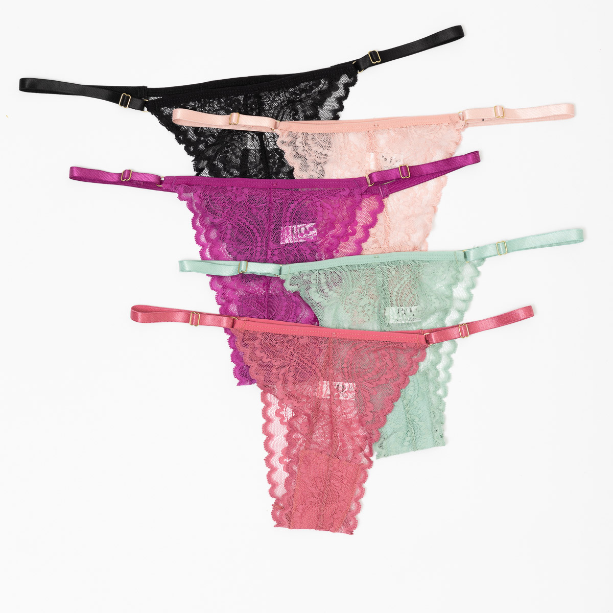 Kit com 5 Calcinha String em Renda Color