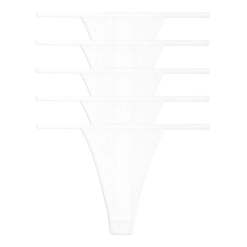 Kit Com 5 Calcinhas Algodão Aconchego String Regulável