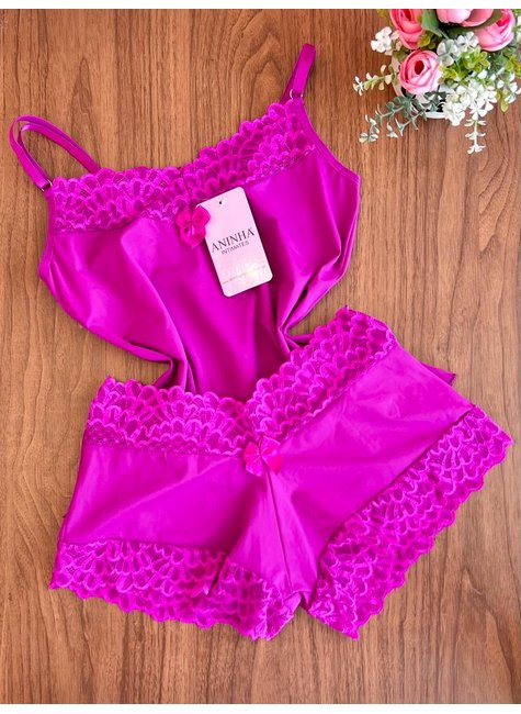 KIT Baby Doll Color + 2 Calcinhas + Plug - Roxo